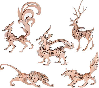(5pcs) Animal Wood Puzzles Adult, 3D Wooden Puzzles Set