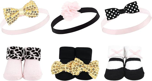 Hudson Baby Girl's Headband and Socks Giftset
