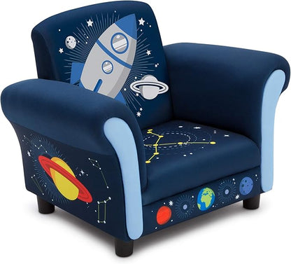 Delta Children Space Adventures Kids Upholstered Chair, Blue