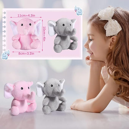 HyDren 8 Pcs Plush Mini Elephant Stuffed Animal Toys 4