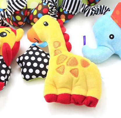 Car Seat Toys, Stroller Toy Baby Spiral Hanging Toys for Sensory Exploration, 0-12 Months Newborn Toys for Car Seat Stroller Crib Bassinet Mobile with Music Box BB Squeaker Rattles