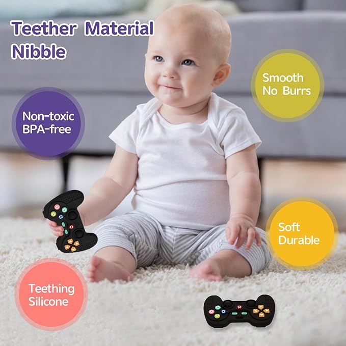 Hooku Silicone Teethers for Babies 0-6 Months, Teething Toys for Babies 6-12 Months 0-3 Months,
