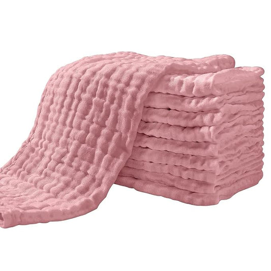 Yoofoss Muslin Burp Cloths for Baby 10 Pack 100% Cotton 20''X10'' Super