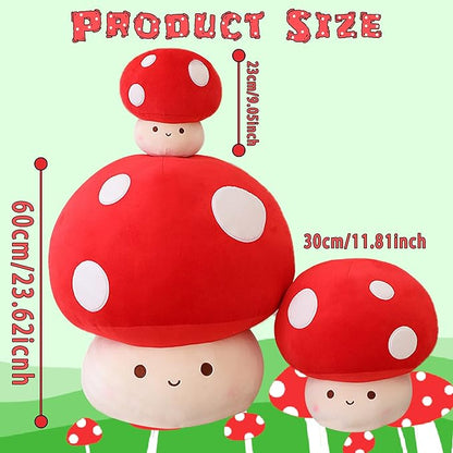 Large Mushroom Plush Toy, Mushroom Stuffed Animal Hugging Throw Pillow Plushies Doll Toy