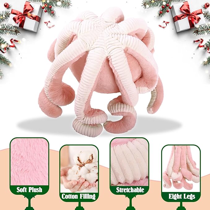 DENTRUN Octopus Stuffed Animals, Giant Octopus Plush Doll Play Toys for Kids Girls Boys Adults Birthday Xmas Halloween Present Stuffed Sea Animals Plushie 7/16/24/32 Inches, 5 Colors