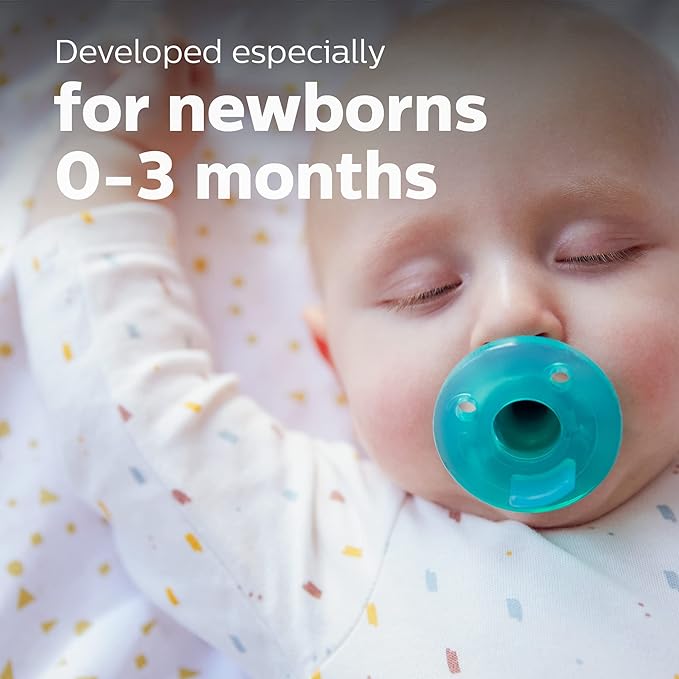 Philips AVENT Soothie Pacifier, Blue 0-3 Months, 4 Pack, SCF190/43