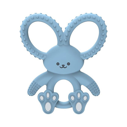Dr. Brown's Flexees Gray & Blue Bunny 100% Silicone Baby Teethers, BPA Free 3 Months+