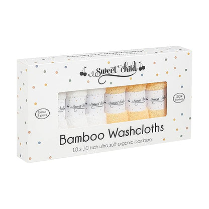 Sweet Child 8-Pack Baby Washcloths -Super Soft Rayon Washcloth, Baby Wash Cloths for Newborn