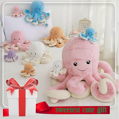 DENTRUN Octopus Stuffed Animals, Giant Octopus Plush Doll Play Toys for Kids Girls Boys Adults Birthday Xmas Halloween Present Stuffed Sea Animals Plushie 7/16/24/32 Inches, 5 Colors