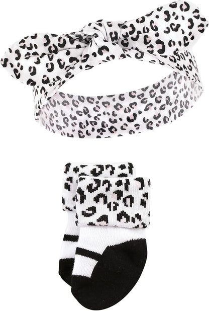 Hudson Baby baby-girls Headband and Socks Set