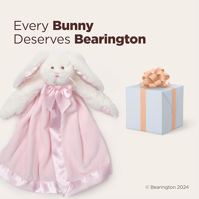 Bearington Baby Bunny Snuggler, 15 Inch Pink Rabbit Plush Stuffed
