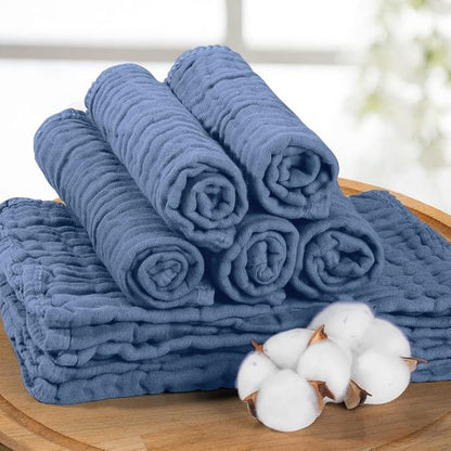 Yoofoss Muslin Burp Cloths for Baby 10 Pack 100% Cotton 20''X10'' Super