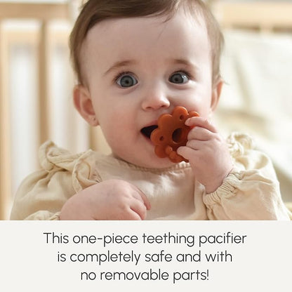 Soothipop Silicone Pacifier Teething Toys for Babies 0-6 Months 12, 18 Months - (2 Pack) Pacifier Shaped Baby Teether