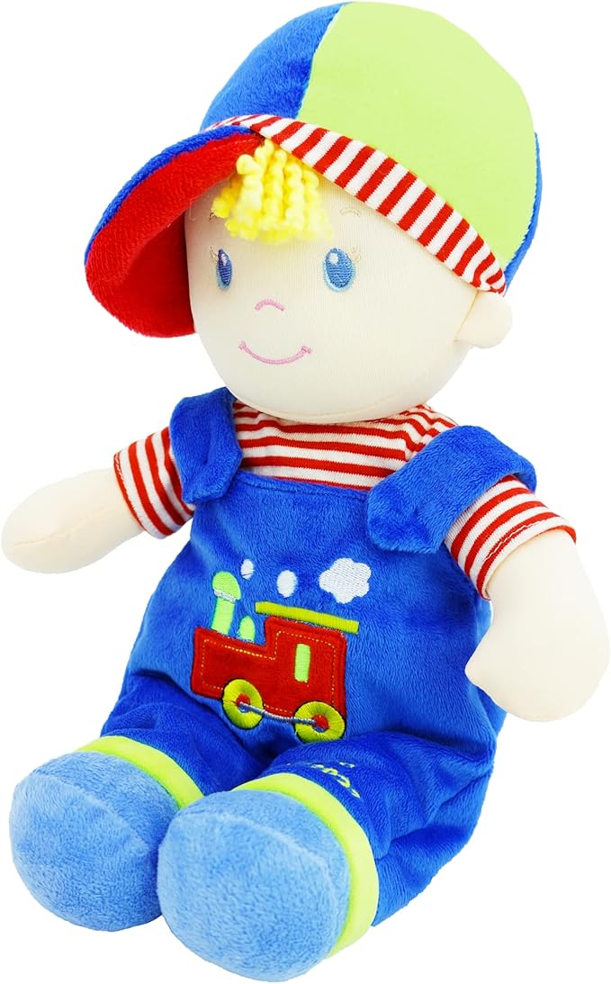 June Garden 14" Soft Dolly Ben - Stuffed Soft Baby Boy Doll for Birth and Up