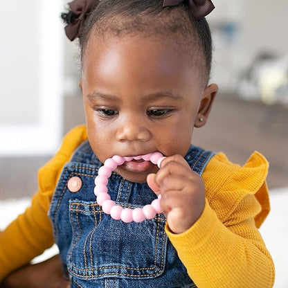 Dr. Brown's Flexees Friends Silicone Teether Purple Octopus Dr. Brown’s Flexees Beaded Teether Rings,100% Silicone Self-Soothe,3 Pack, 3m+