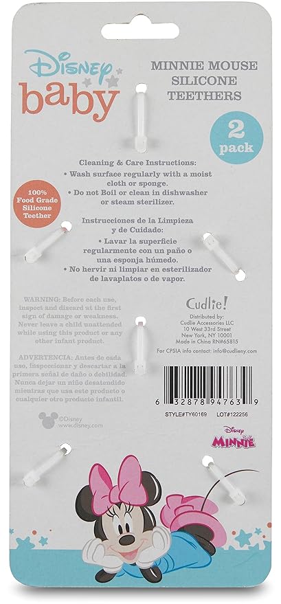 Cudlie Disney Silicone Teether Toy Set for Infants, Food Grade and BPA Free Teethers for Babies 6-12 Months 2-Pack Teether