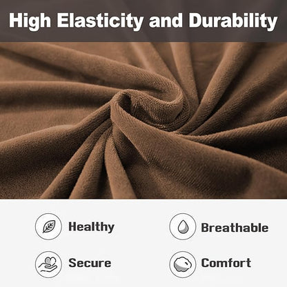 NORTHERN BROTHERS Stretchy Recliner Chair Covers, Velvet Recliner Covers, Lazy Boy Chair Cover (Brown, 1 Seat)