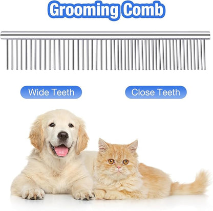 Professional Dog Grooming Scissors, 5 in 1 Kit, 4CR Stainless Steel, Silver, Suitable for Both Hands