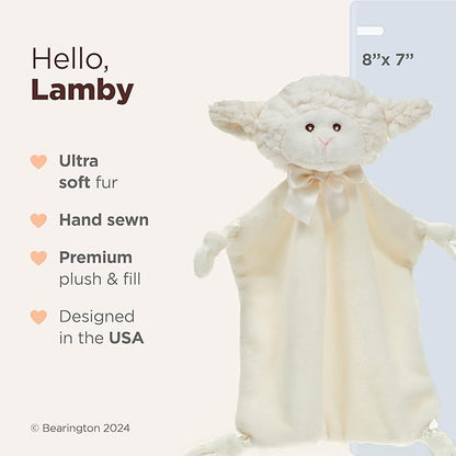 Bearington Baby Wee Lamby, 8 x 7 Inch Small Lamb Stuffed Animal