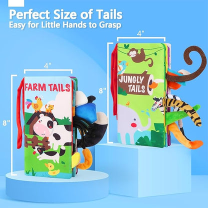 beiens Baby Books 0-6 Months, 2PCS Baby Toys 0-3-6-12-18 Months