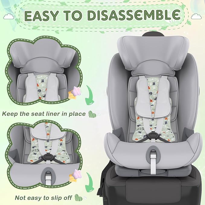 Pinkunn Gel Car Seat Baby Cooling Pad for Summer Breathable Stroller Cooler Pad Multifunctional Carseat Cooling Mat for Baby Child Dining Chair Safety Seat Stroller(Green,Forest)