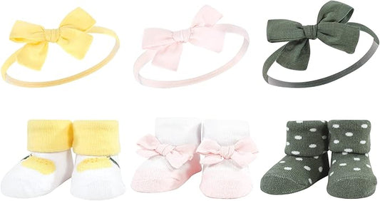 Hudson Baby Girl's Headband and Socks Giftset