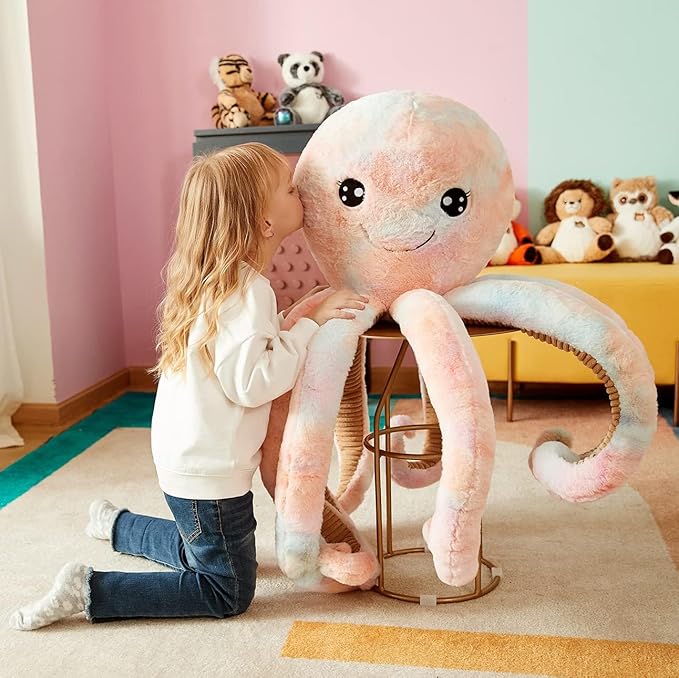 IKASA Giant Octopus Stuffed Animal Jumbo Plush Toy,30" Soft Toy Large Cute Huge Jumbo Kawaii Fluffy Big Size Fat Oversized Plushie