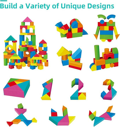Soft Building Blocks for Toddlers 2-4, 94PCS Foam Stacking Blocks Toys 18+ Months