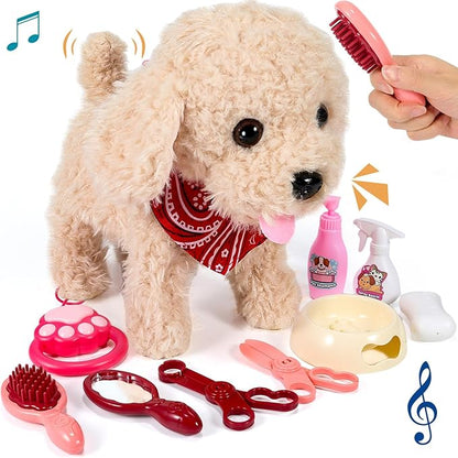 Interactive Walking Plush Puppy Toy Dog, Realistic Wagging Tail Robot Dog 3, 4, 5, 6+