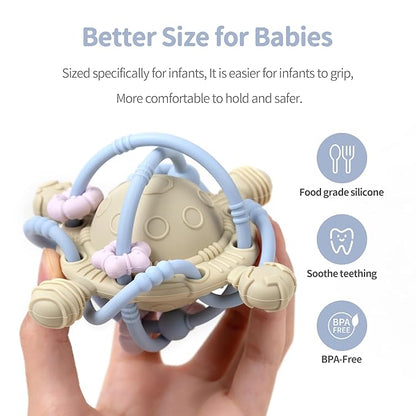 Baby Teething Toy - Teether Ball with Rattle