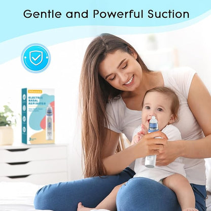Electric Nasal Aspirator for Baby, Nose Aspirator for Toddlers 3 Silicone 5 Suction