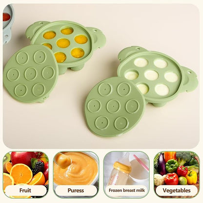 Baby Fruit/Fresh Food Feeder with Breastmilk Popsicle Molds & Baby Teether Combo Food Grade Silicon for 6M+ Breastmilk Pops, Frozen Fruit