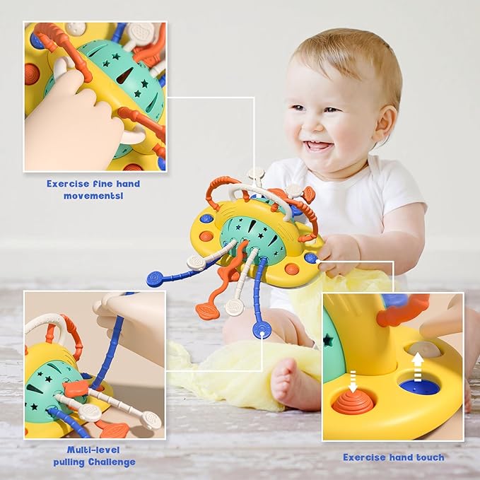 Baby Toys Silicone Suction Cup Toy for High Chair Toddler 6 12 1 Year