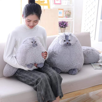 Winsterch Kids Large Cat Stuffed Animal Toys Gift Big Plush Cat Animal Baby Doll, Fat Gray Plush Cat Toy for Boys (Gray 20 Inches)