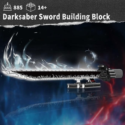 Mould King Darksaber Lightsaber Building Blocks Toy, 885+ Pcs LED Darks Sword Dueling Lightsaber Toys with Stand, 45.67in Light Saber Creative Swords Building Kit for Kids Boys Adults 8+ Cosplay Gifts
