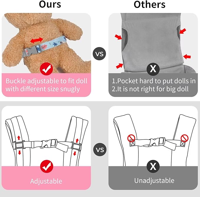 Baby Doll Carrier for Baby Girl Premiums Soft Straps and 18 inch