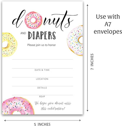 Donut and Diapers Sprinkle Invitation ??Pack of 25 I850-INV4