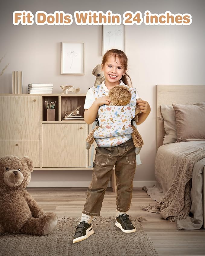 Lictin Baby Doll Carrier, Front and Back Doll Accessories Carrier for Little Girls
