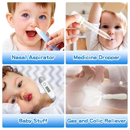 Baby Healthcare and Grooming Kit, 21 in 1 Portable Baby Essentials Kit with Gas Relief Hair Brush Comb Nasal Aspirator for Newborn Boys Girls (Grey White)