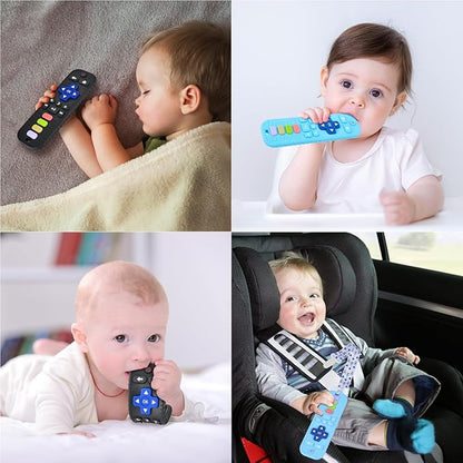 2-Pack Baby Silicone Teething Toys, Simulation TV Remote Control Shape Teether Toys for Toddlers 3-18 Months
