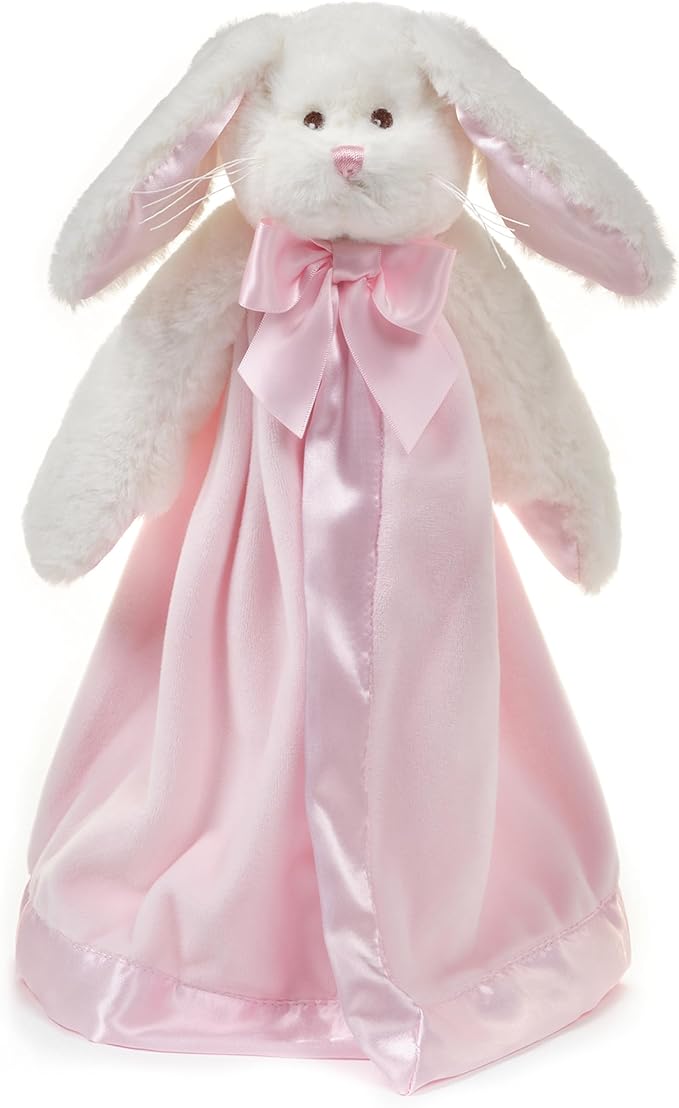 Bearington Baby Bunny Snuggler, 15 Inch Pink Rabbit Plush Stuffed