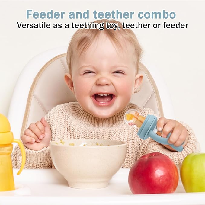 Baby Food Fruit Feeder & Mini Freezer Nibble Tray, Breastmilk Popsicle Molds for Baby Cooling Relief