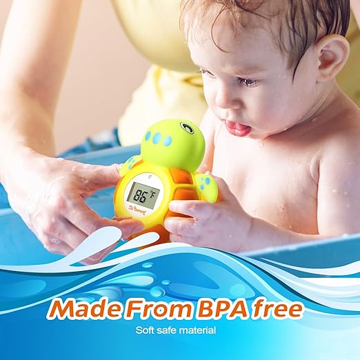 Upgrade Turtle Baby Bath Thermometer Toddlers Bath Thermometer Baby Safety BPA-Free Bath Tub Thermometer Temp Warning Water Thermometer & Room Thermometer ℃/℉