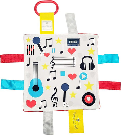 Baby Jack & Co 8x8??Music Lovey Tag Toys for Babies - Baby Crinkle Toys