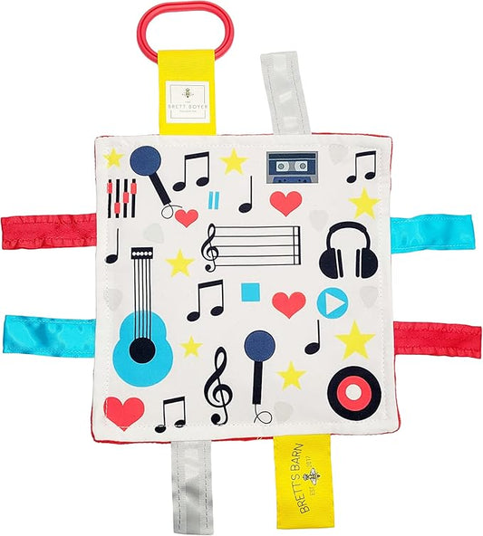 Baby Jack & Co 8x8??Music Lovey Tag Toys for Babies - Baby Crinkle Toys
