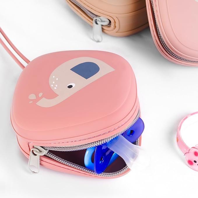 Ecliff Silicone Pacifier Holder Case, Pacifier holder for baby