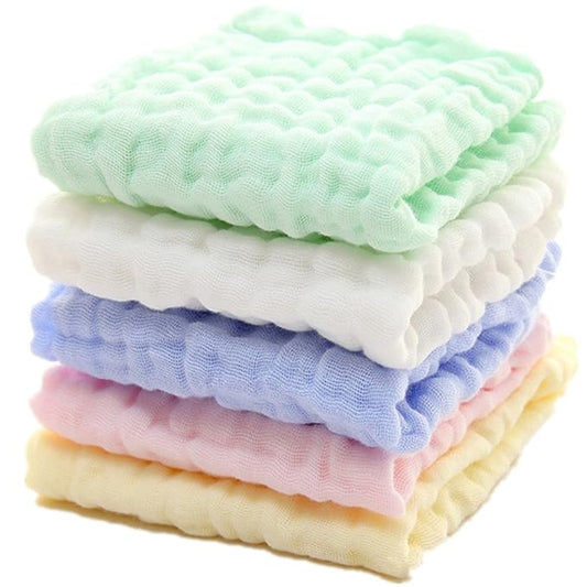 MUKIN Baby Washcloths - Natural Cotton Baby Wipes 5 Pack 12x12 inches