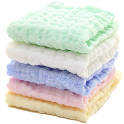 MUKIN Baby Washcloths - Natural Cotton Baby Wipes 5 Pack 12x12 inches