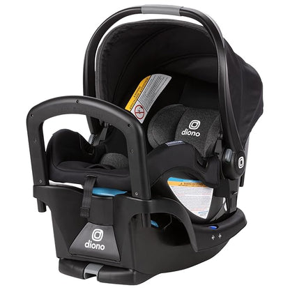 Diono Quantum 4 3-in-1 Travel System with LiteClik 30 R SafePlus Infant Car Seat and Base, Rear-Facing for Infants 4-30lbs, Includes Infant Car Seat Folding Stroller and Toddler Seat (Black Jet)