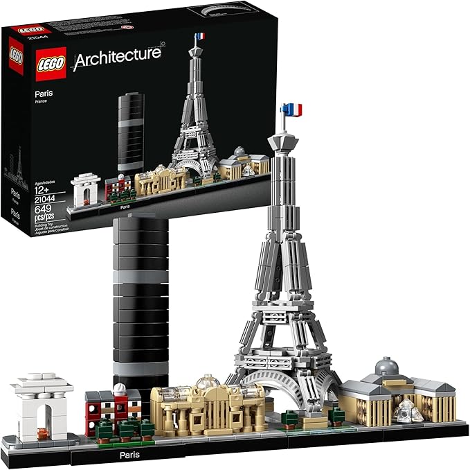 LEGO Architecture Paris Skyline, Collectible Model Building Kit with Eiffel Tower and The Louvre 21044